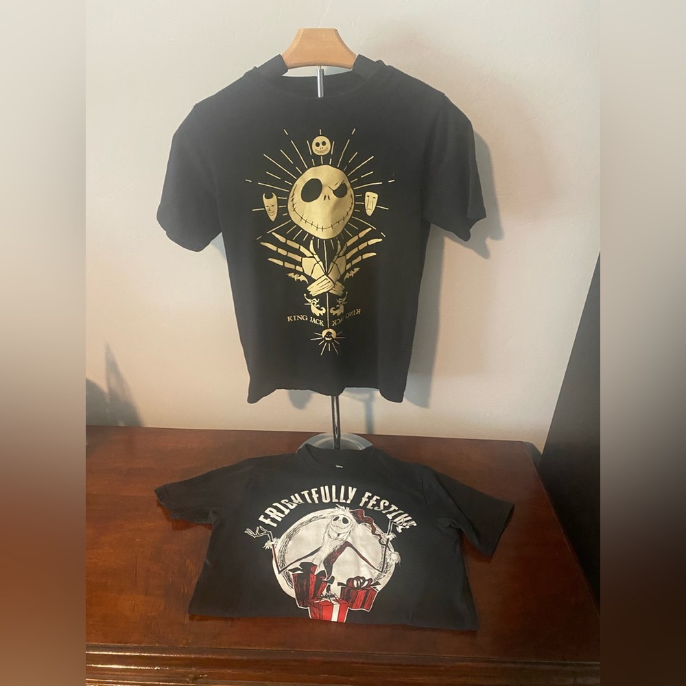 Lot of 2 Nightmare Before Christmas Jack Skellington Kids Shirts Large